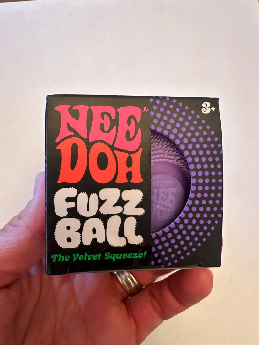 NeeDoh Fuzz Ball Purple NWT Velvet Sensory Squishy Fidget Toy Rare